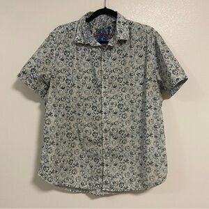 Robert Graham Shirt Men’s size XL Short sleeve button up shirt all over print